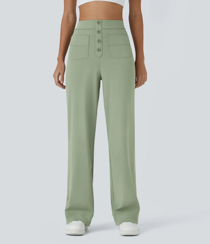 Pantalon décontracté à jambe droite et taille haute Quebecelle™