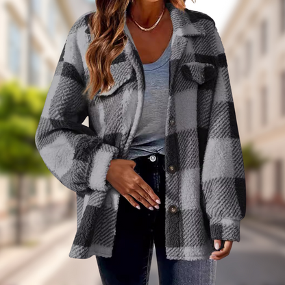 Chaudélia – Veste à Carreaux Confort Chic