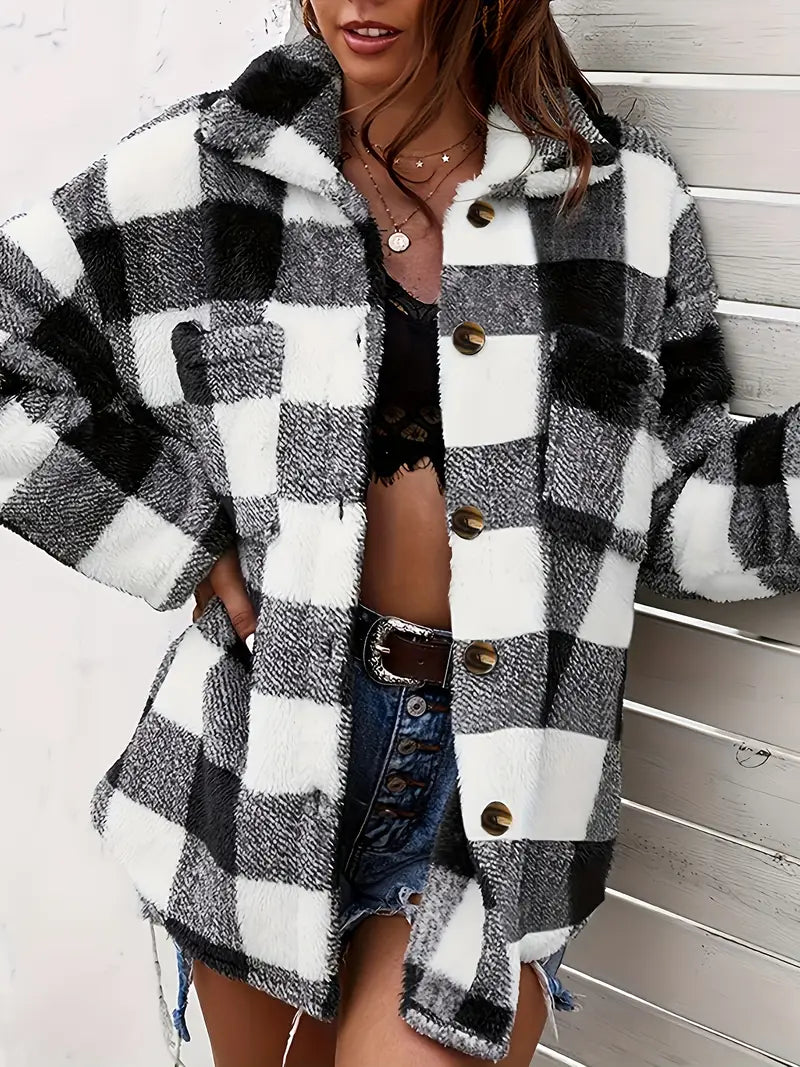 Chaudélia – Veste à Carreaux Confort Chic