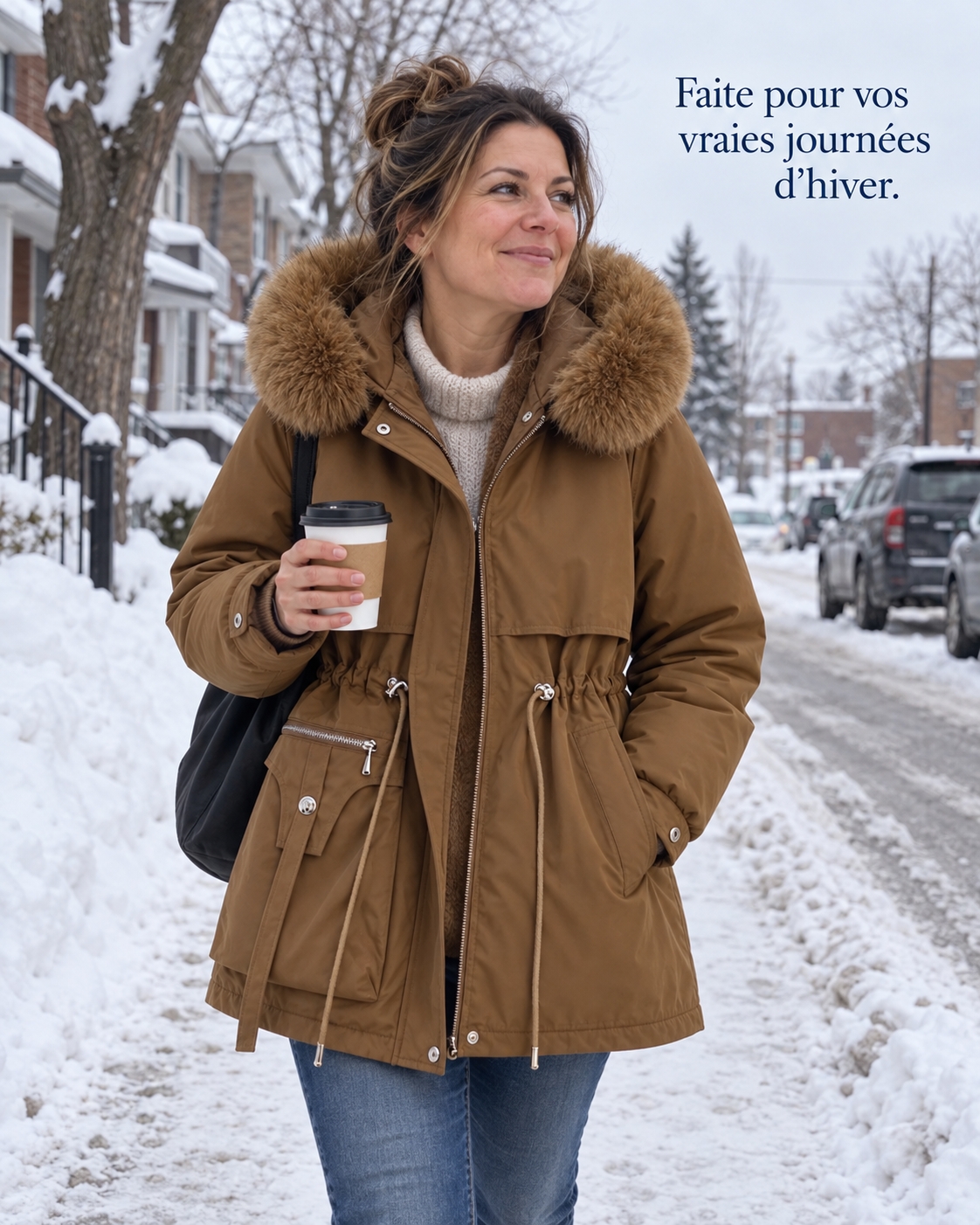 Hivélia™ — Parka d’hiver doublée polaire à taille ajustable