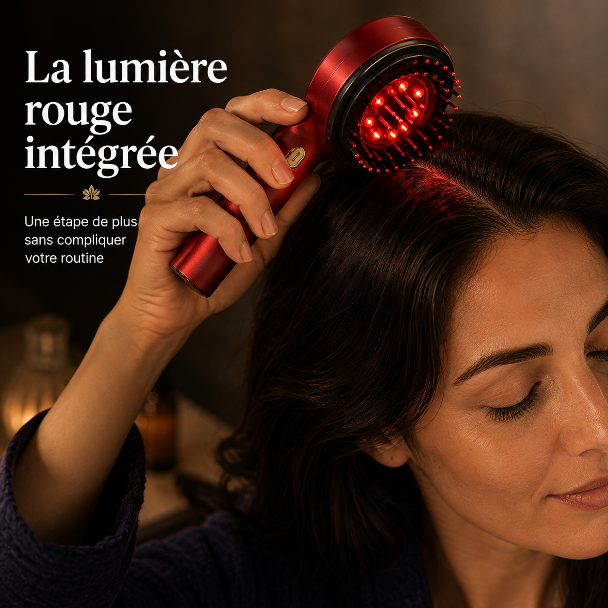 Racinéa™ — Brosse Massage Cuir Chevelu 3-en-1 avec Lumière Rouge & Diffuseur d’Huile