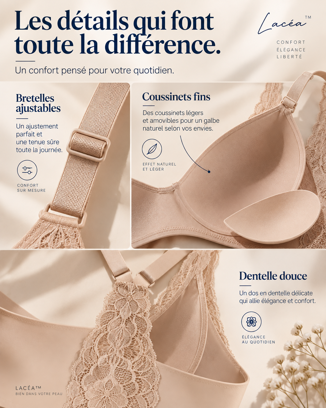 Lacéa™ — Soutien-gorge Jelly Lift dos dentelle