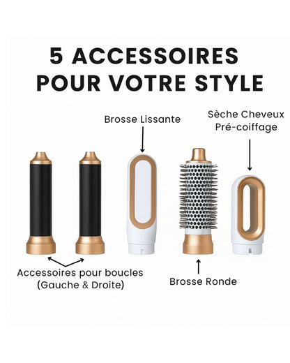 Le StyleAir™  5-en-1 : L'outil Tout-en-Un pour des Cheveux Parfaits