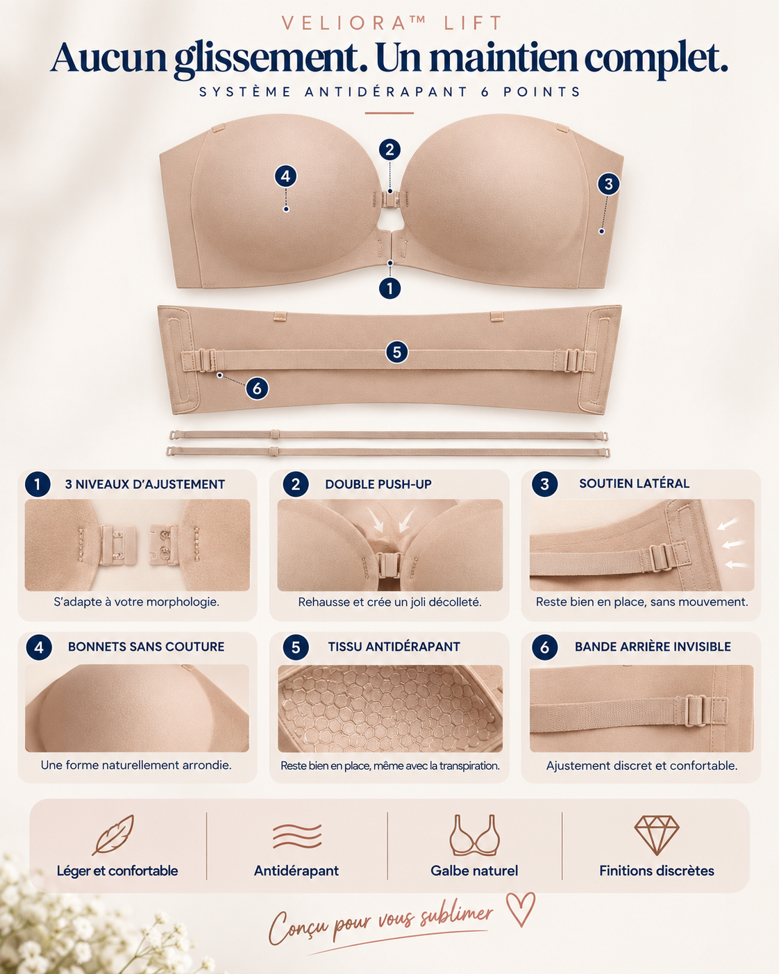 Veliora™ Lift — Soutien-gorge Push-Up Sans Bretelles