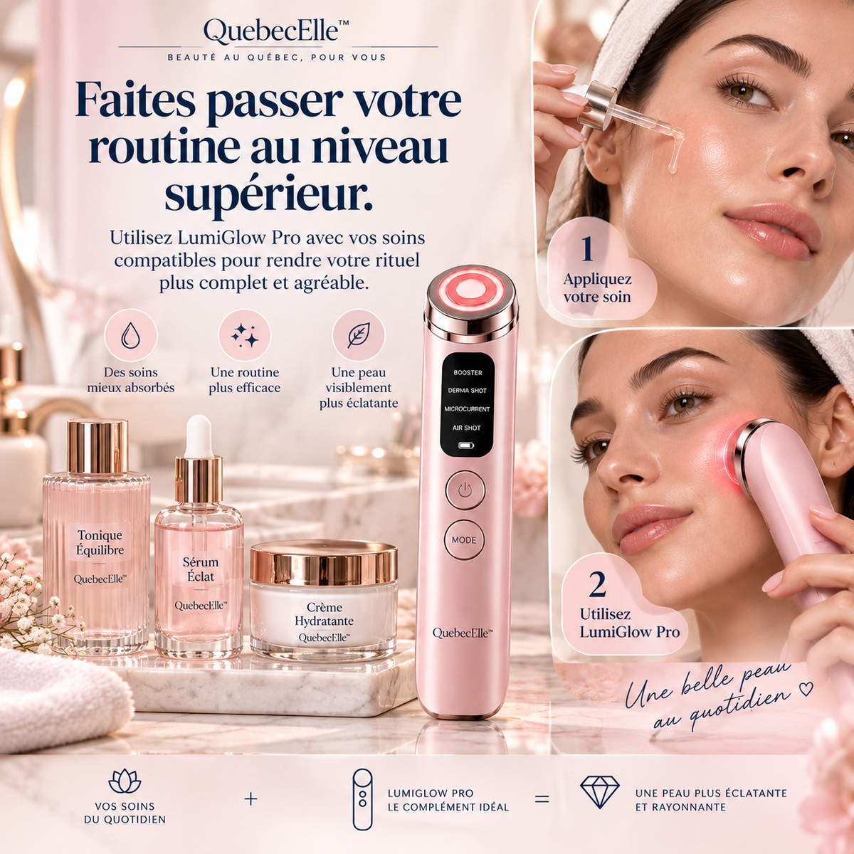 QuebecElle™ LumiGlow Pro — Votre rituel éclat à la maison