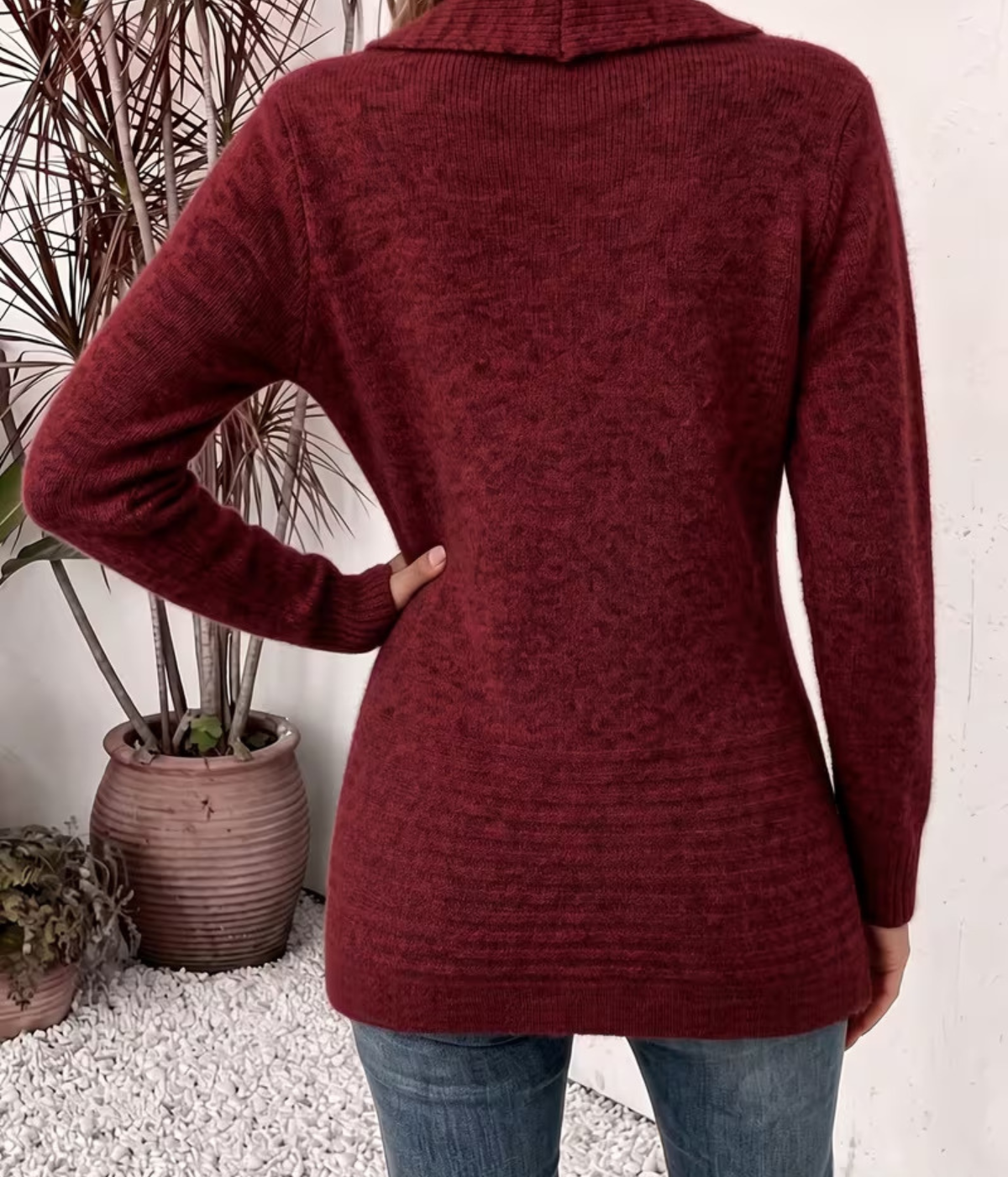 Cardigan Mi-Long Col Châle Taille Cintrée - Collection Automne.