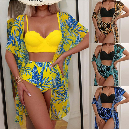 Maillot de bain à bretelles avec surchemise fluide