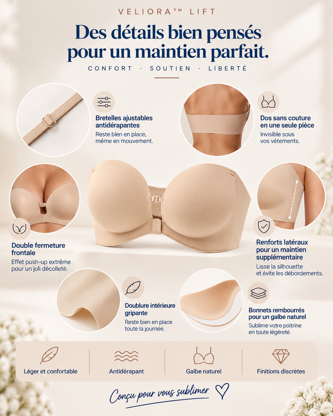 Veliora™ Lift — Soutien-gorge Push-Up Sans Bretelles