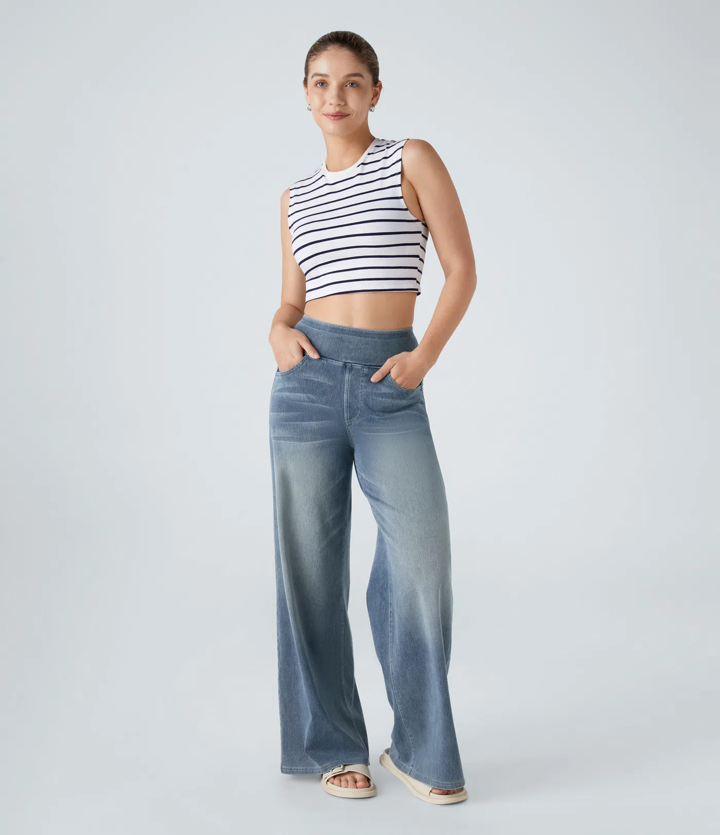 Jean Bootcut Taille Haute – Confort Extensible & Style Intemporel