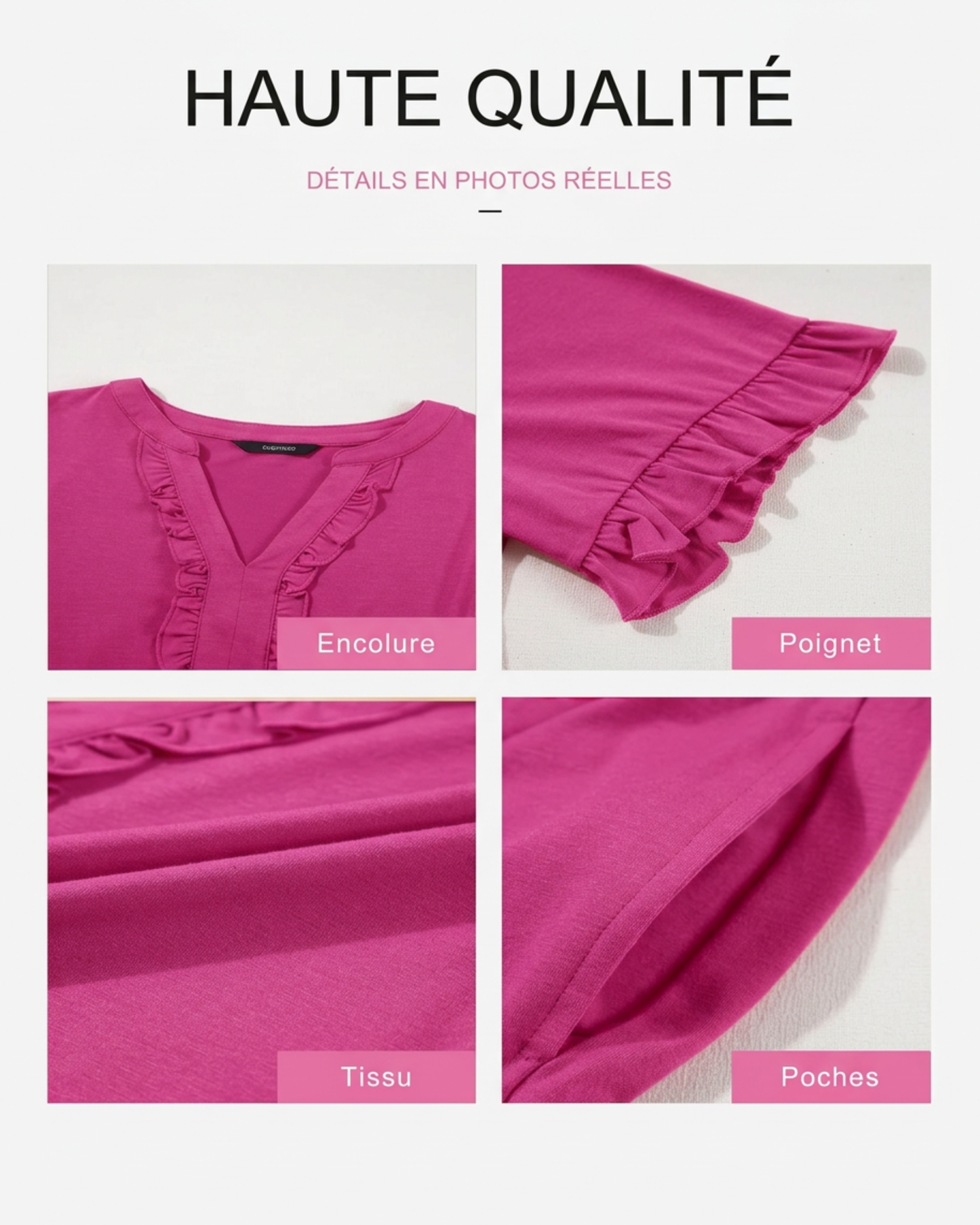 Robe Éloise™ — Robe fluide à volants col V