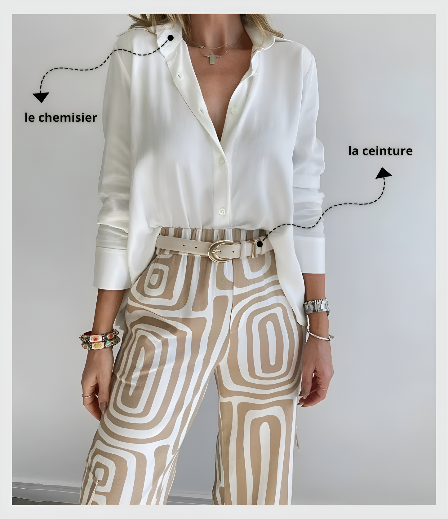 Pantalon chic - chemisier et ceinture offerts