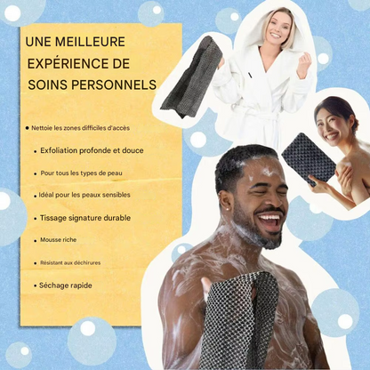 Serviette Exfoliante Longue Portée Antibactérienne