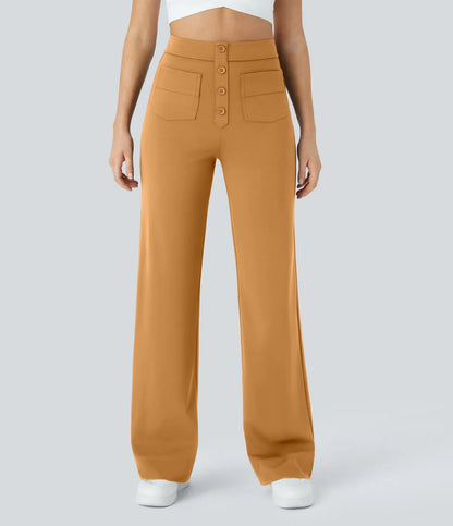 Pantalon décontracté à jambe droite et taille haute Quebecelle™
