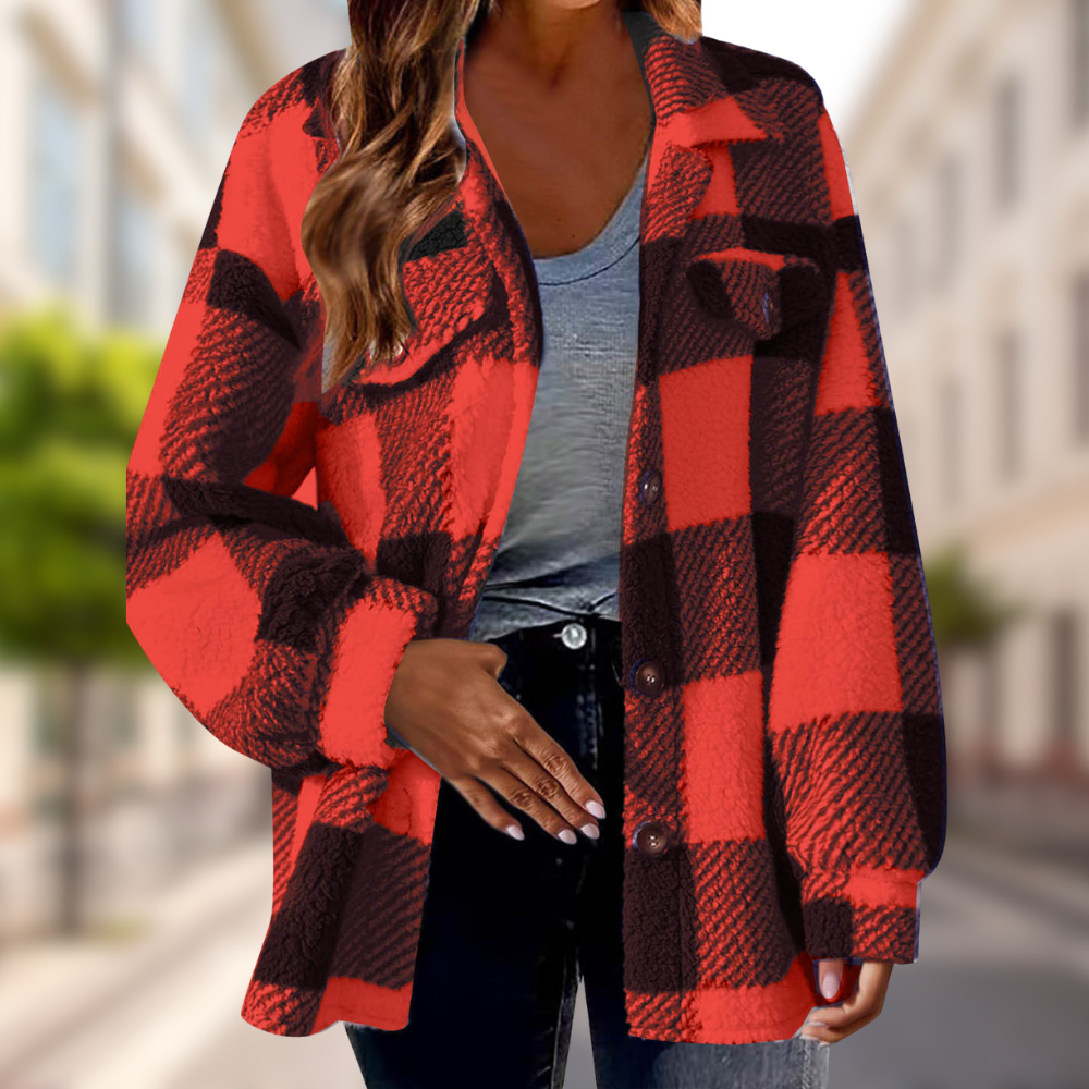 Chaudélia – Veste à Carreaux Confort Chic