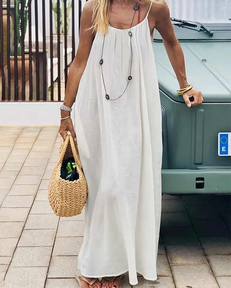 Robe Maxi Dos Ajustable – Confort Libre & Style Décontracté