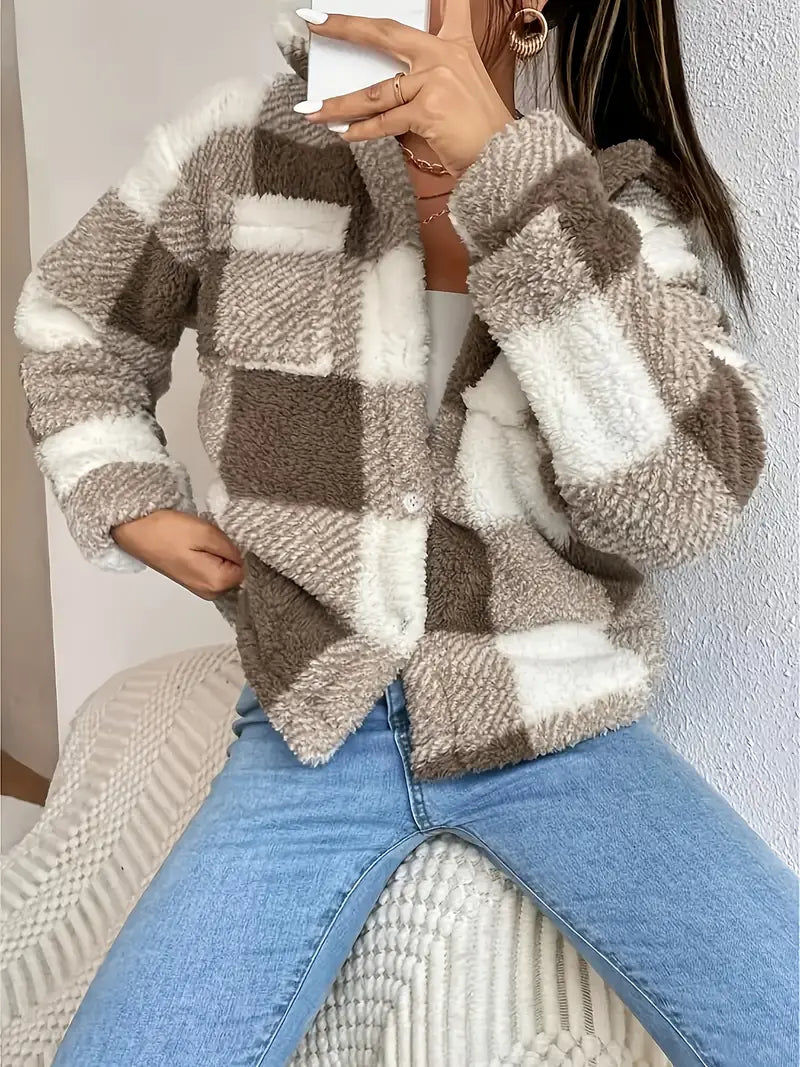Chaudélia – Veste à Carreaux Confort Chic