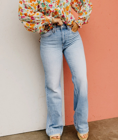 ÉléganceFit™ – Jean Taille Haute Vintage à Contrôle du Ventre, Coupe Droite