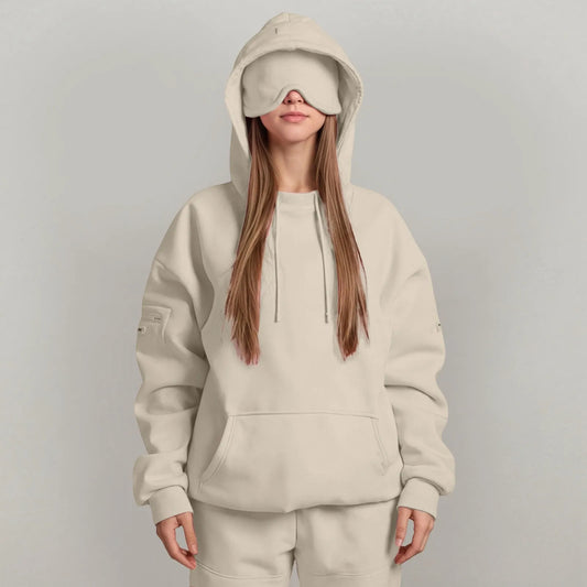 ZenVoyage™ – Sweat à capuche Chic avec masque pour les yeux de voyage