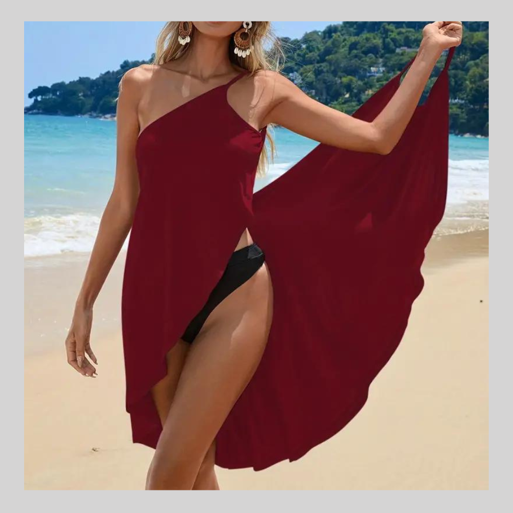 Robe Plage Manches Longues Col V – Style Rétro Années 50, élégante Et Confortable
