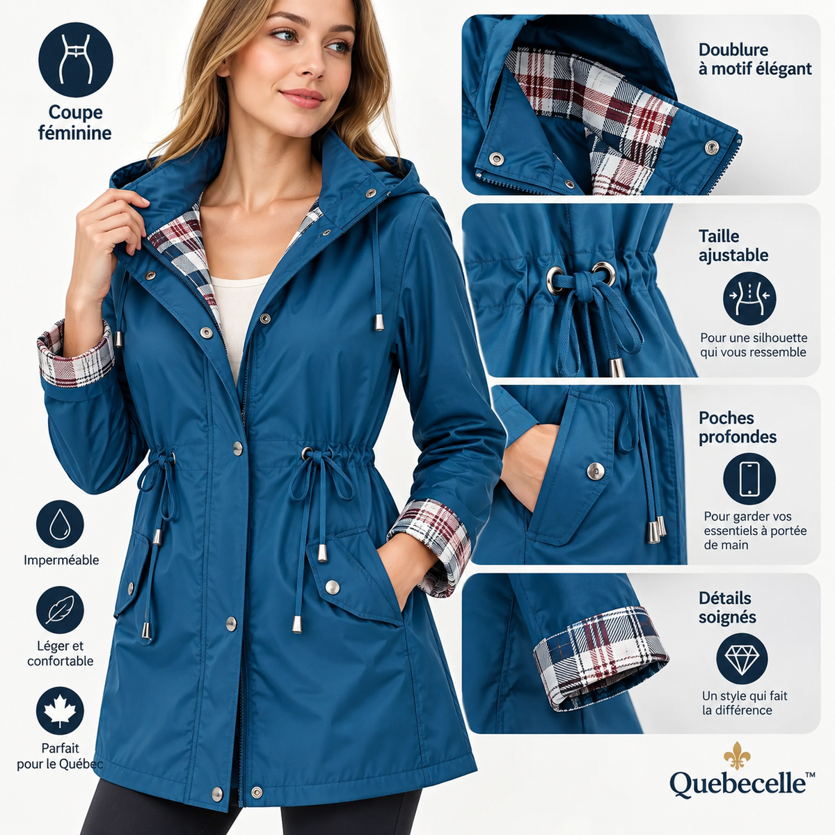 AquaStyle™ – Manteau Imperméable avec Visière