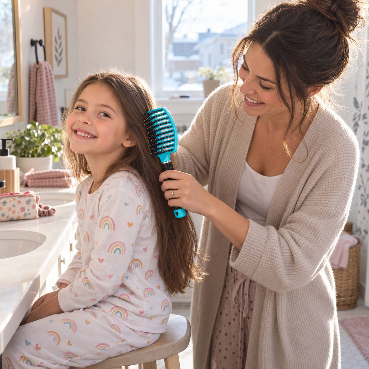 PopBrush — Brosse démêlante anti-casse pour toute la famille
