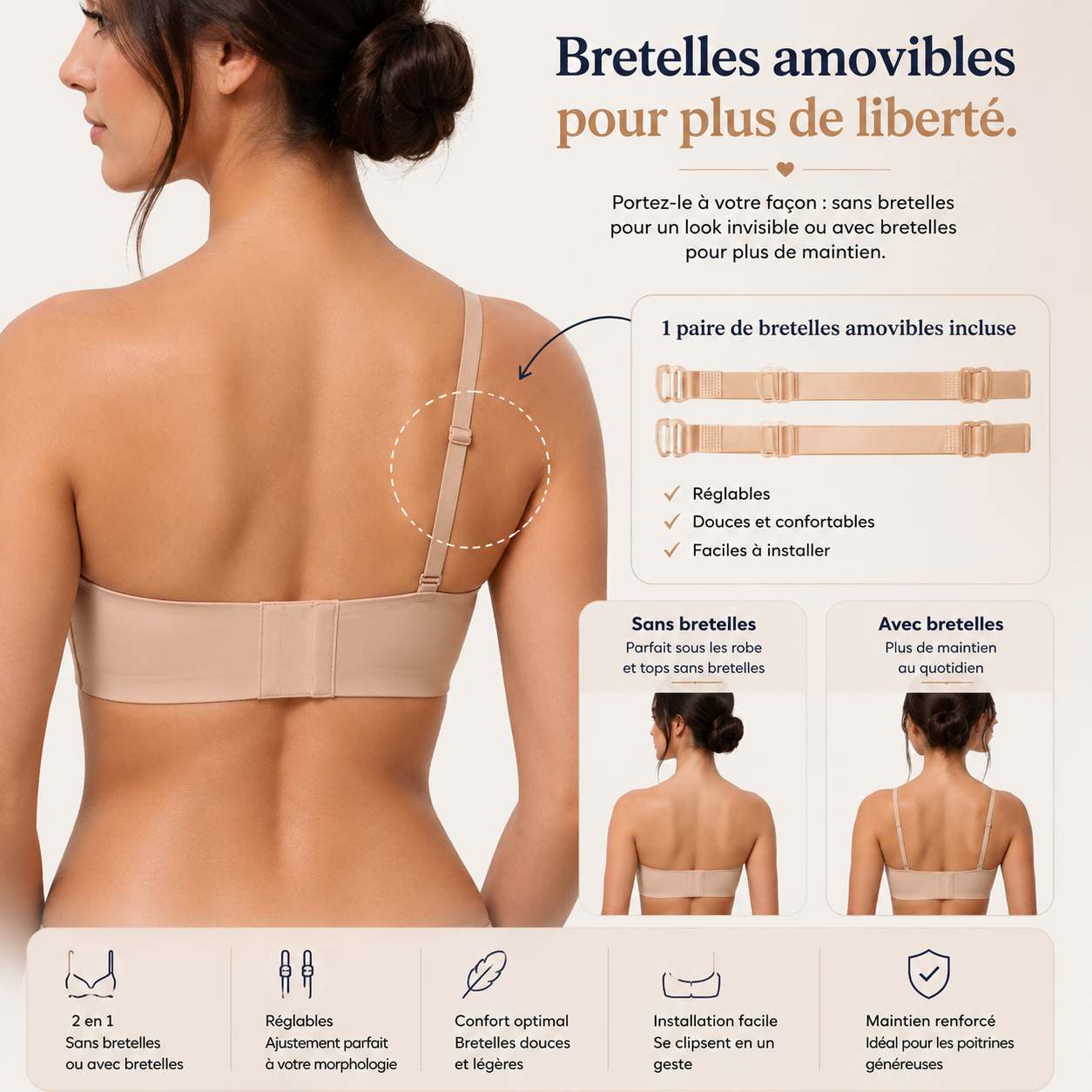 Soutien-gorge Invisible Sans Bretelles BelleSûre™