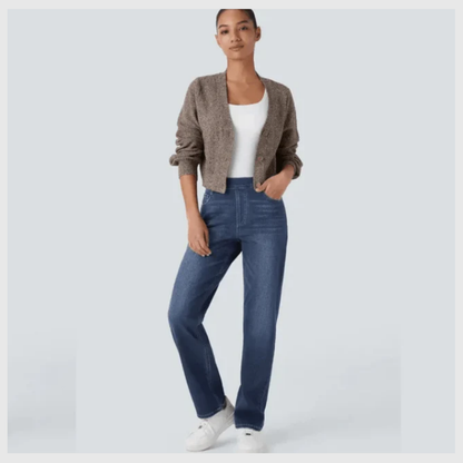 Pantalon élastique et confortable avec taille haute