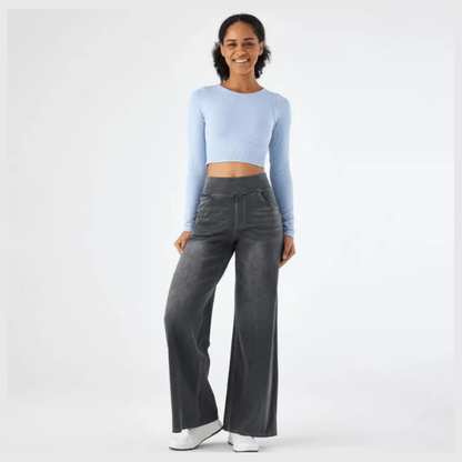 Pantalon élastique et confortable avec taille haute