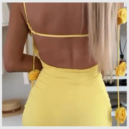 Clara™ - Robe fronde décorée de fleurs