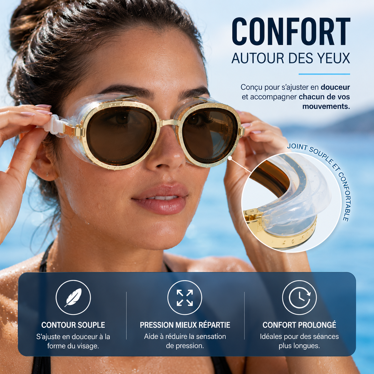 AquaVue™ — Lunettes de natation panoramiques anti-buée