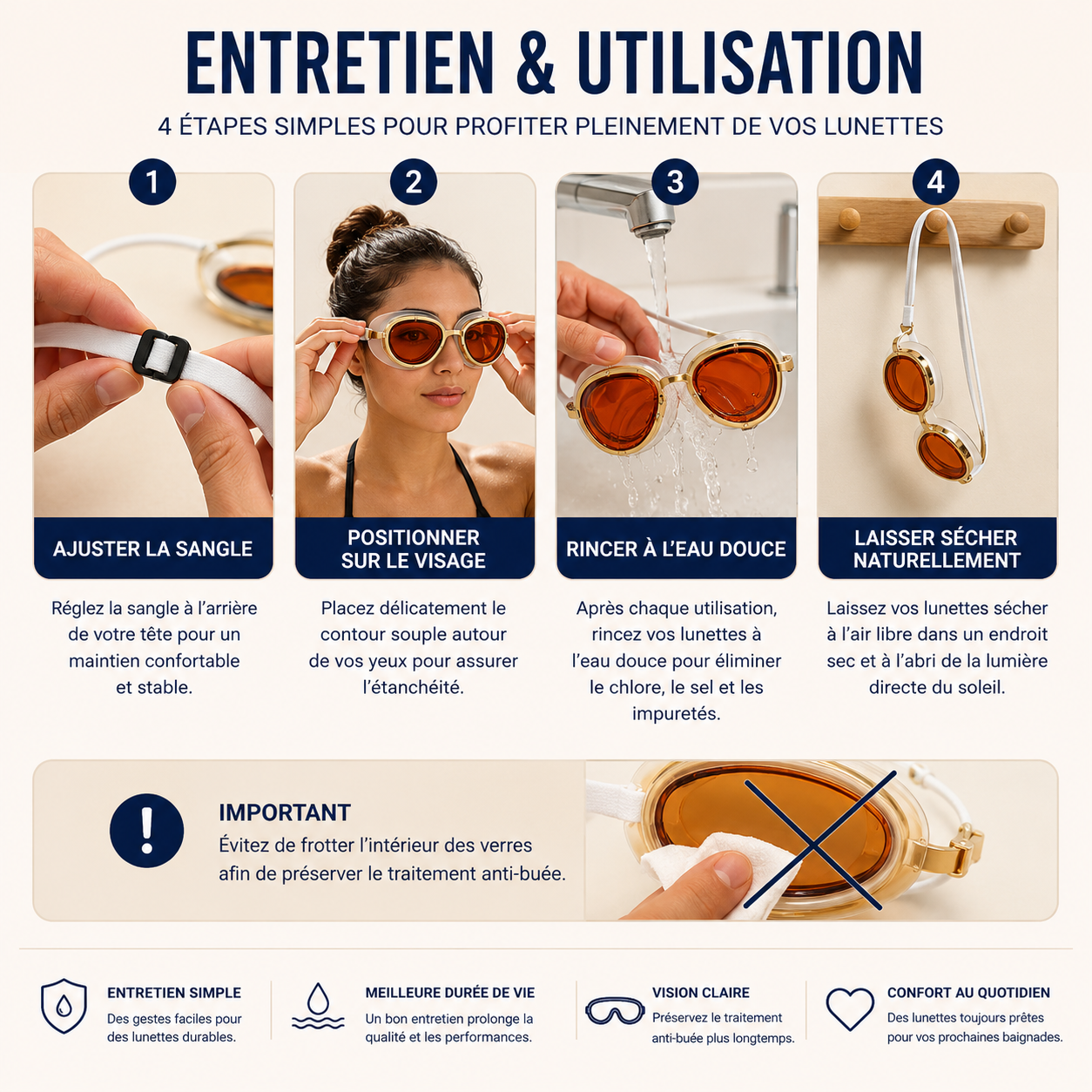 AquaVue™ — Lunettes de natation panoramiques anti-buée
