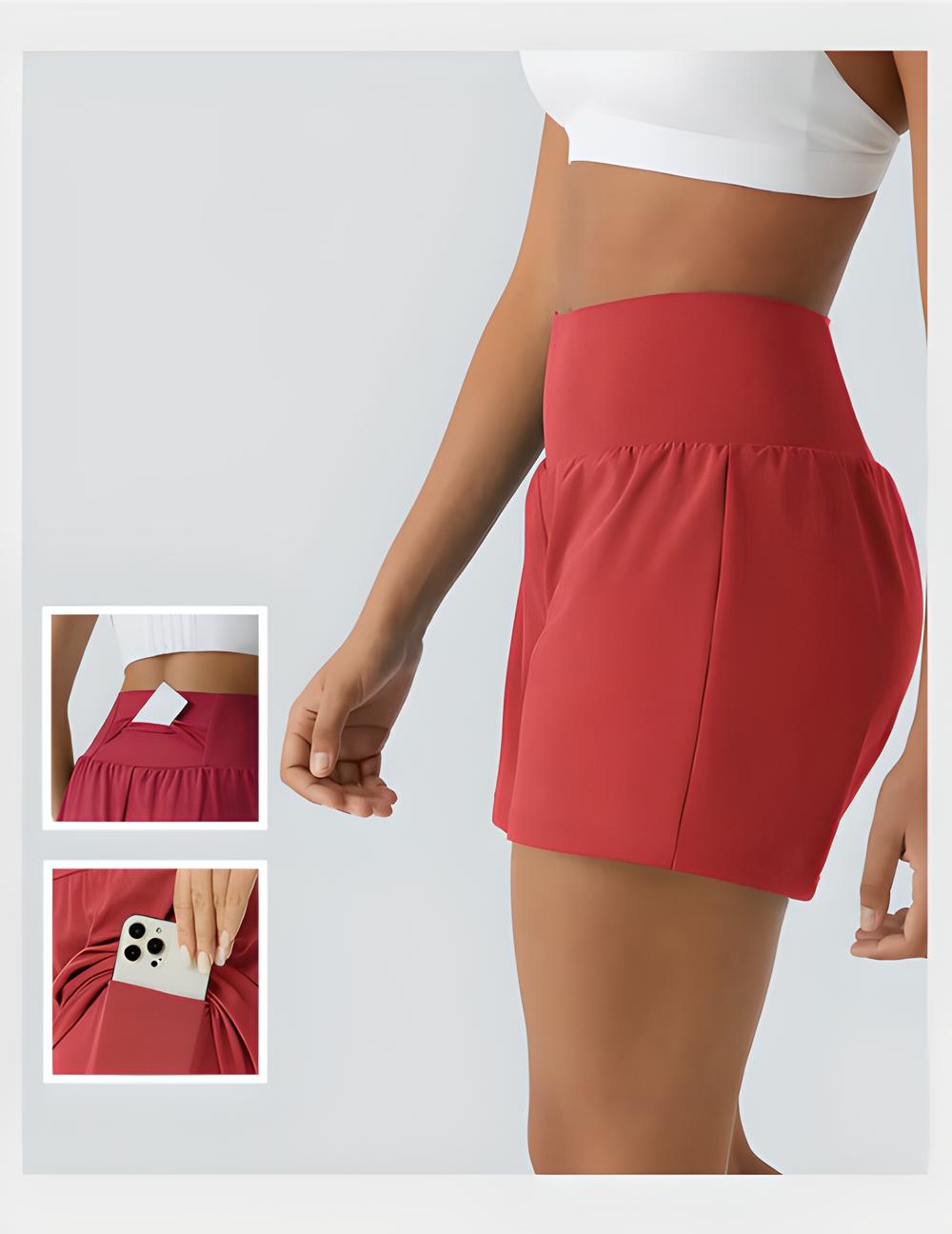 Short d'entraînement 2 en 1 taille super haute 5'' pour femme