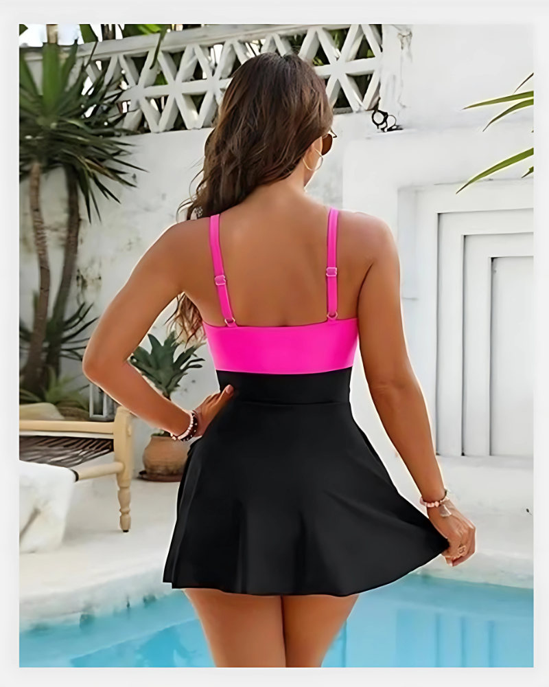 Maillot de bain gainant avec jupe et touche nouée