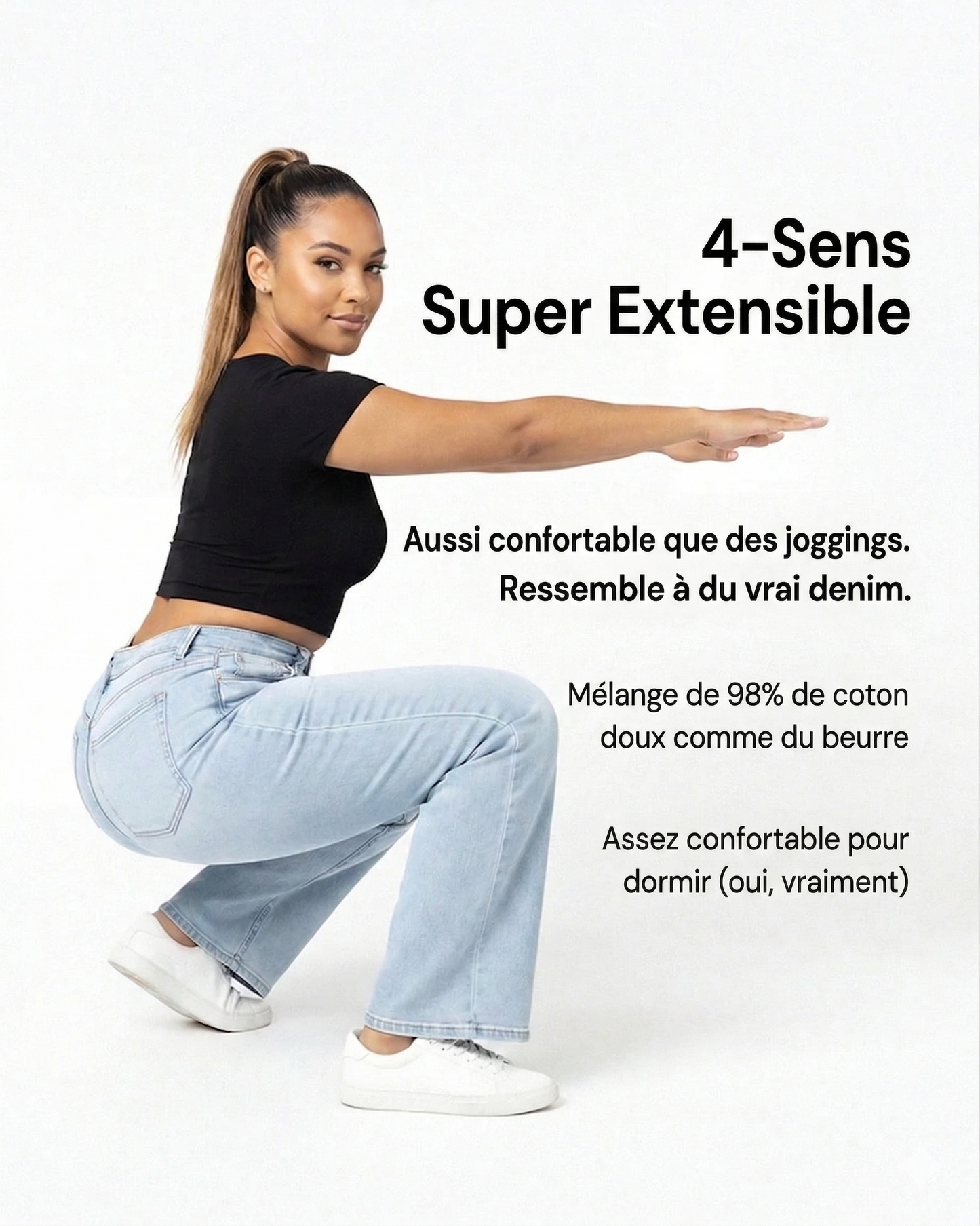 CourbeChic™ Jean Wide Leg Sculptant BBL — Taille Mi-Haute