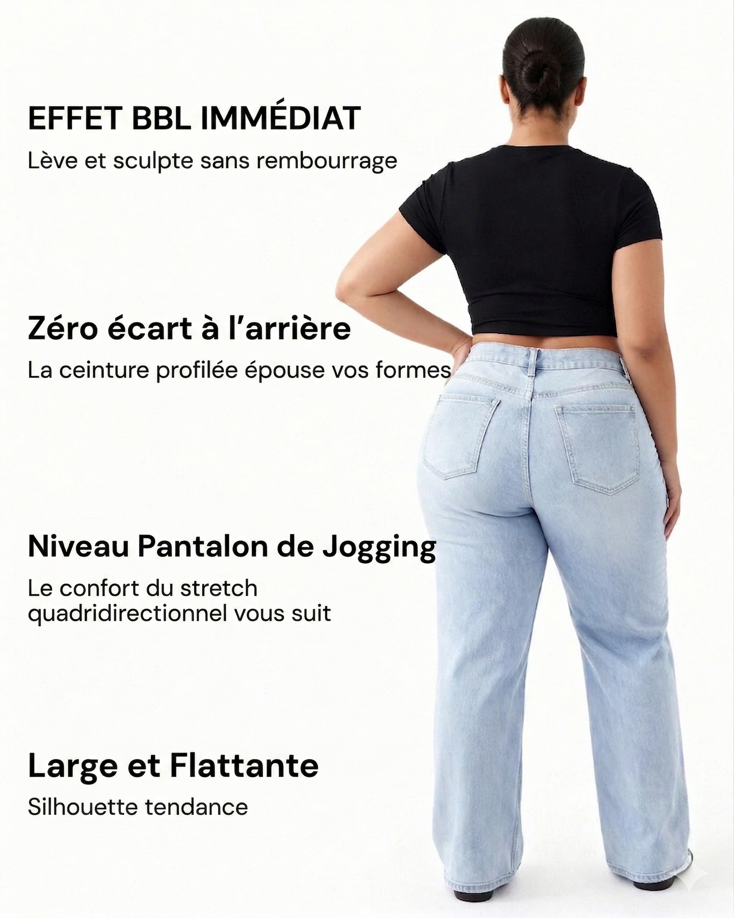 CourbeChic™ Jean Wide Leg Sculptant BBL — Taille Mi-Haute