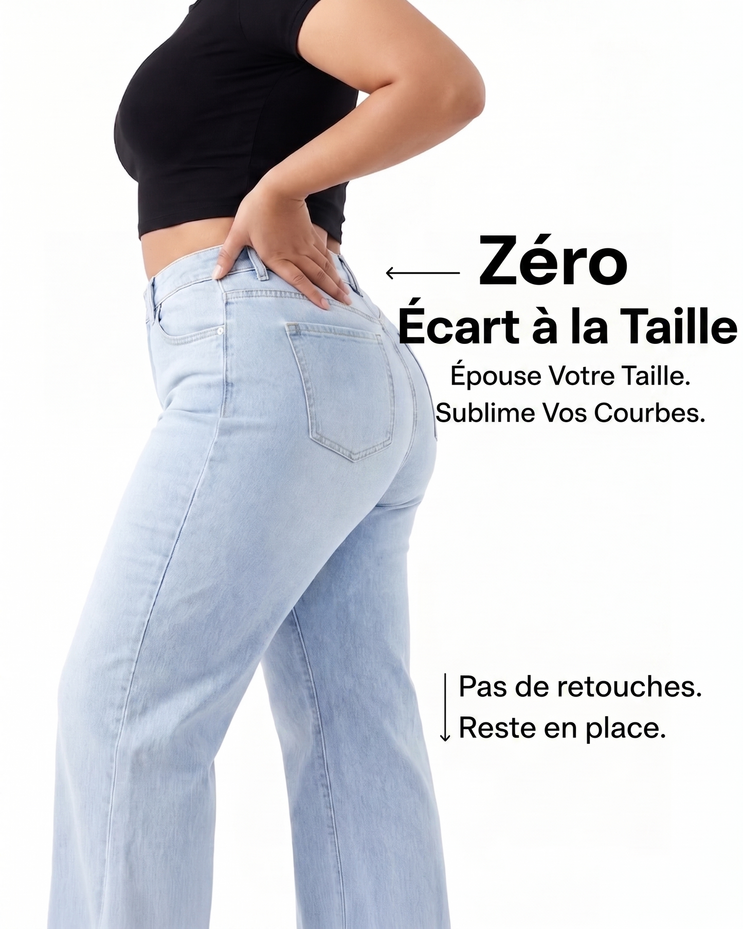 CourbeChic™ Jean Wide Leg Sculptant BBL — Taille Mi-Haute