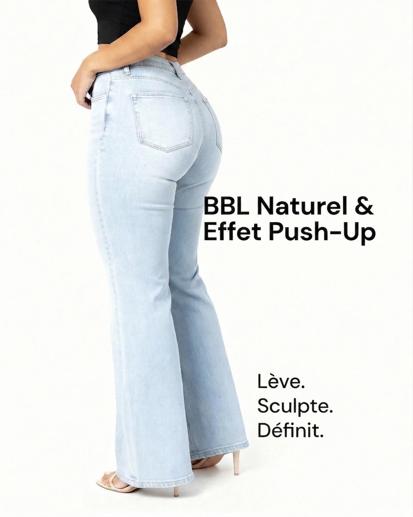 CourbeChic™ Jean Wide Leg Sculptant BBL — Taille Mi-Haute