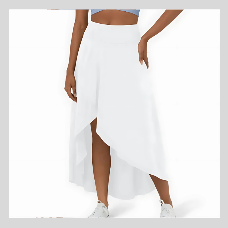 Jupe Mi-Longue Décontractée à Taille Haute et à Volants – Élégance 2-en-1