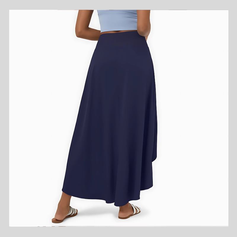 Jupe Mi-Longue Décontractée à Taille Haute et à Volants – Élégance 2-en-1