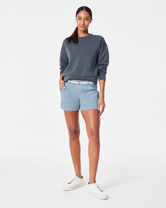 Short en serge extensible pour femme