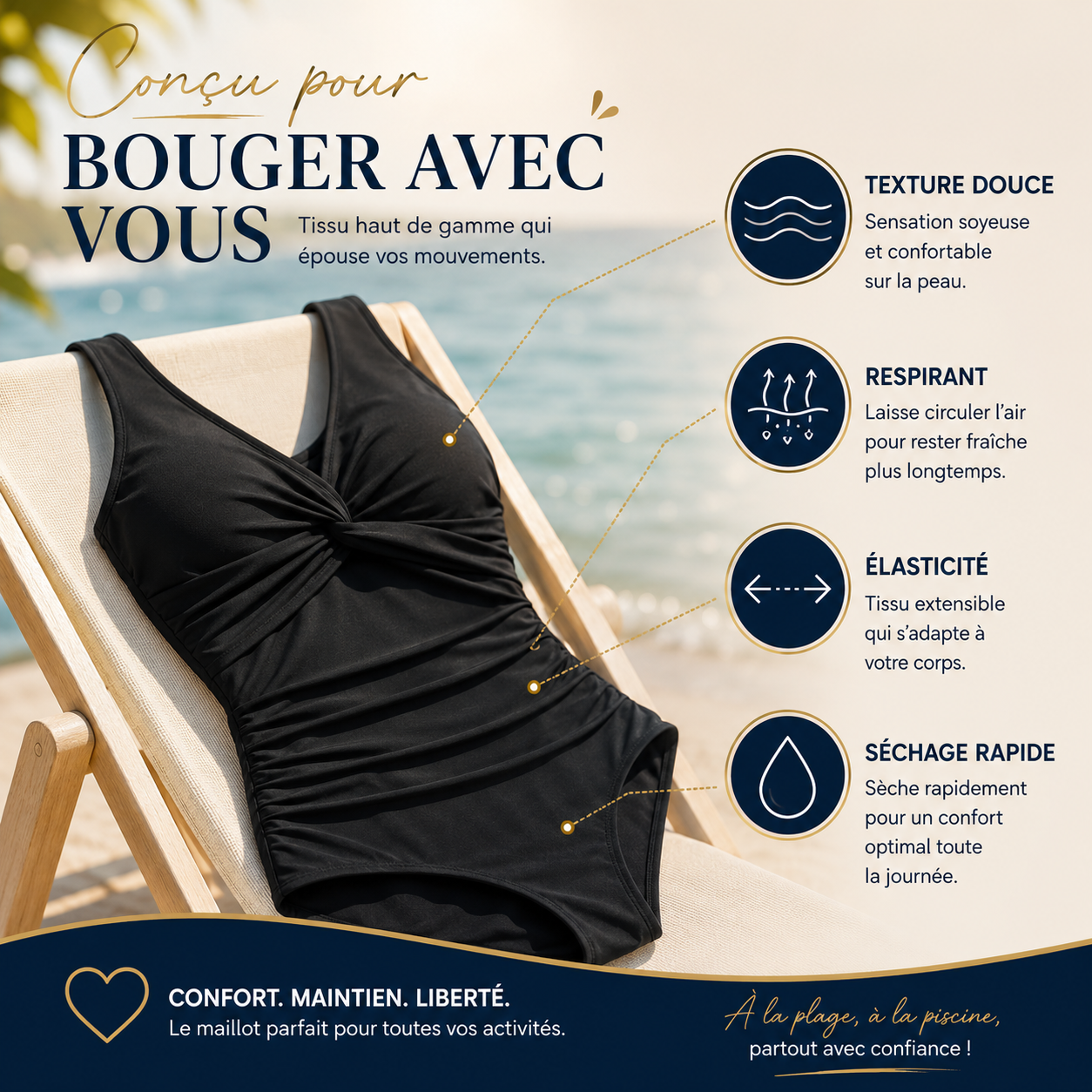 Maillot une pièce gainant BelleRive™