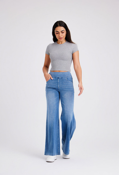 Jean Bootcut Taille Haute – Confort Extensible & Style Intemporel