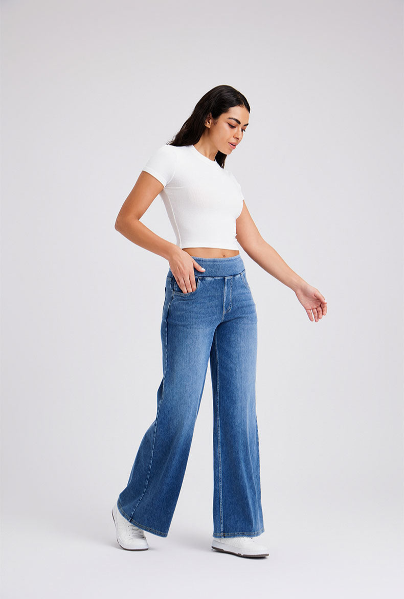 Jean Bootcut Taille Haute – Confort Extensible & Style Intemporel
