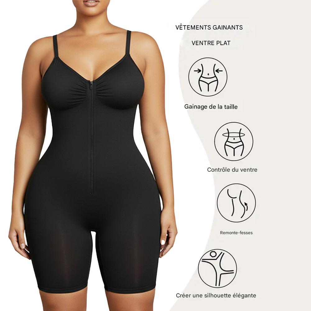ZYLORA™-Body gainant à fermeture éclair avec contrôle du ventre