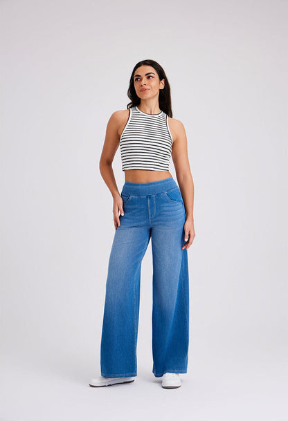 Jean Bootcut Taille Haute – Confort Extensible & Style Intemporel