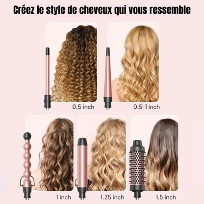 Curliva™ – Set 5-en-1 Fer à Boucler Professionnel