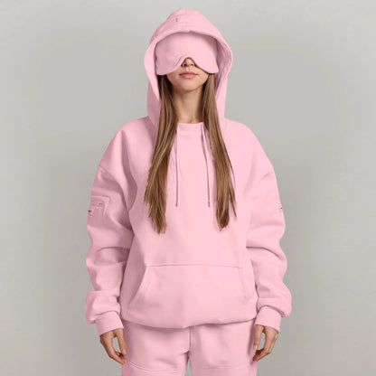 ZenVoyage™ – Sweat à capuche Chic avec masque pour les yeux de voyage