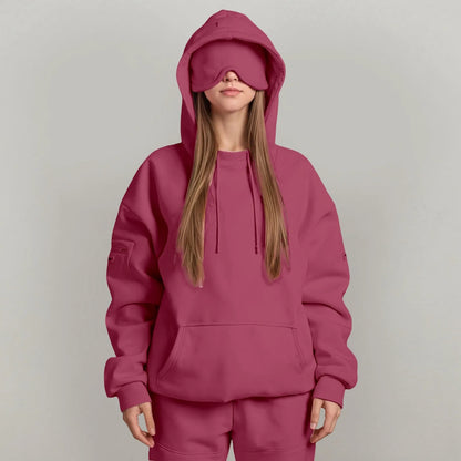 ZenVoyage™ – Sweat à capuche Chic avec masque pour les yeux de voyage