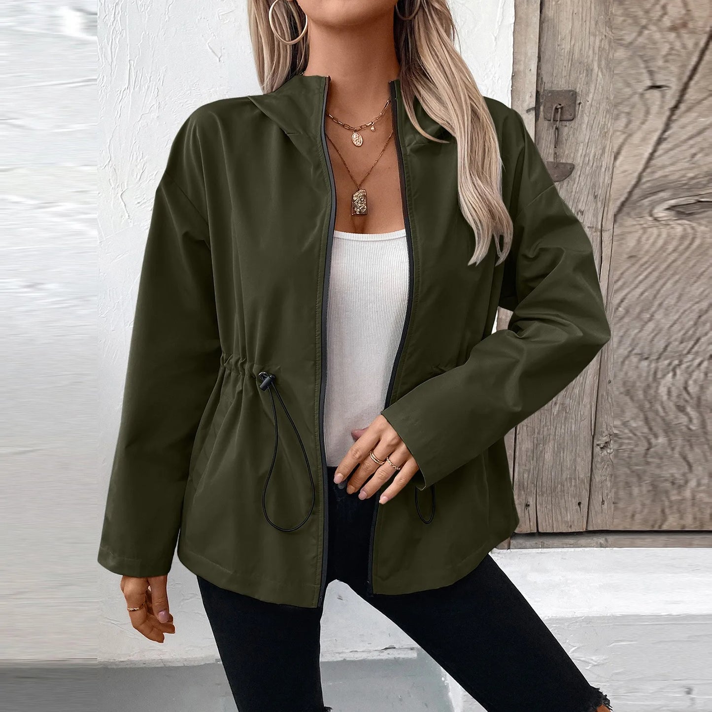 Veste Imperméable à Capuche – Élégance & Confort au Quotidien