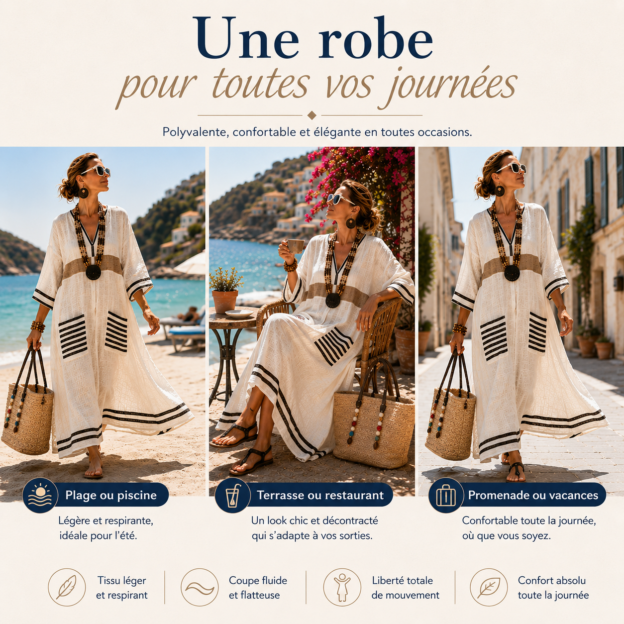 Lunévia™ — Robe longue bohème légère
